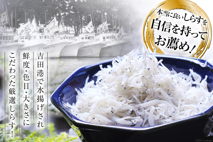 3回 定期便 静岡県駿河湾 しらす干し 120g×1 釜上げしらす 150g×2 計3パック [マルあ水産 静岡県 吉田町 22424308] しらす シラス 小分け 天日 じゃこ おじゃこ