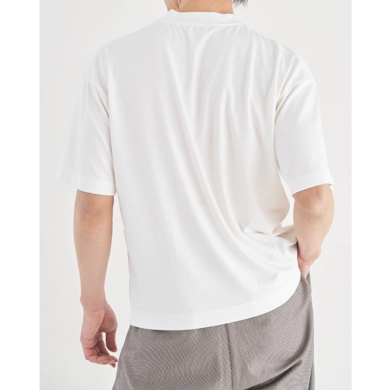 ◆サイズ：XL ◆【毛玉防止・型崩れしにくいTシャツ】デラヴィスポンチ BOLD FIT 半袖｜モックネック