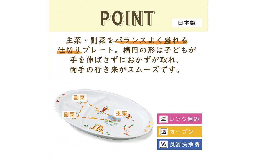 ナルミ みんなでたべよっ！ キッズプレート 28cm 40433-5554