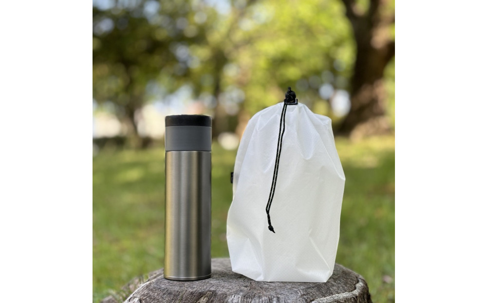 【M・3L・白】　大きめナイロン巾着袋　スタッフバッグ　スタッフサック　バッグインバッグ　着替え袋