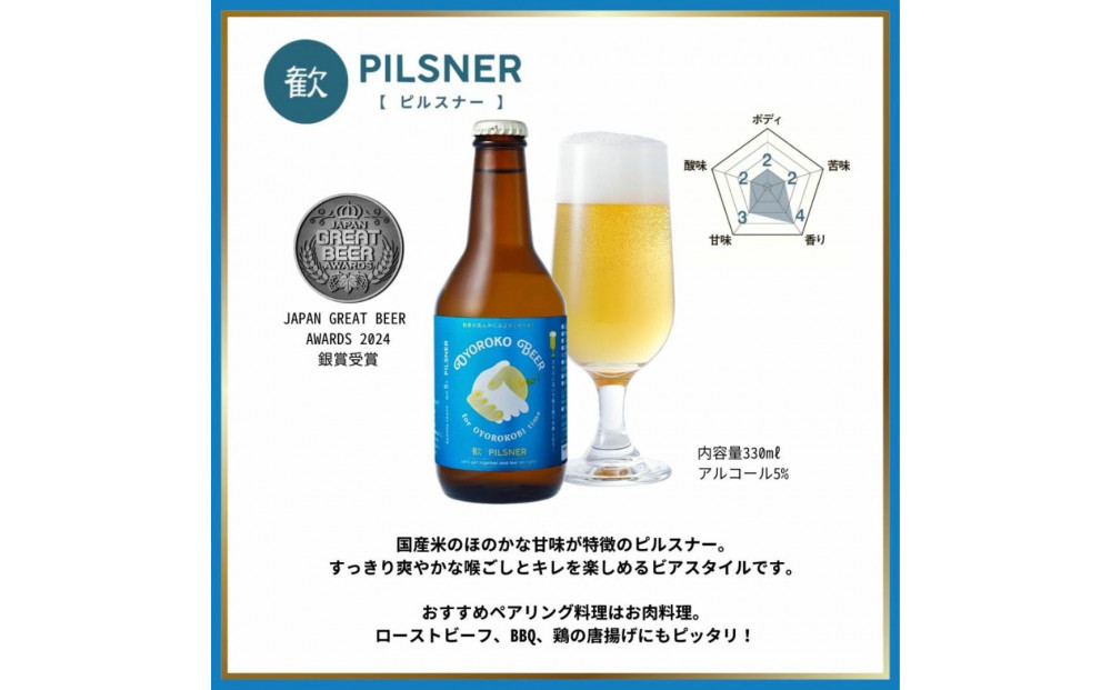 およろこビール瓶　喜歓慶悦4種  合計12本詰め合わせセット