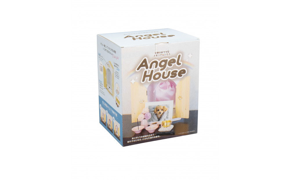 ペット用仏壇 AngelHouse天使のおうち型仏壇　ライトベージュ