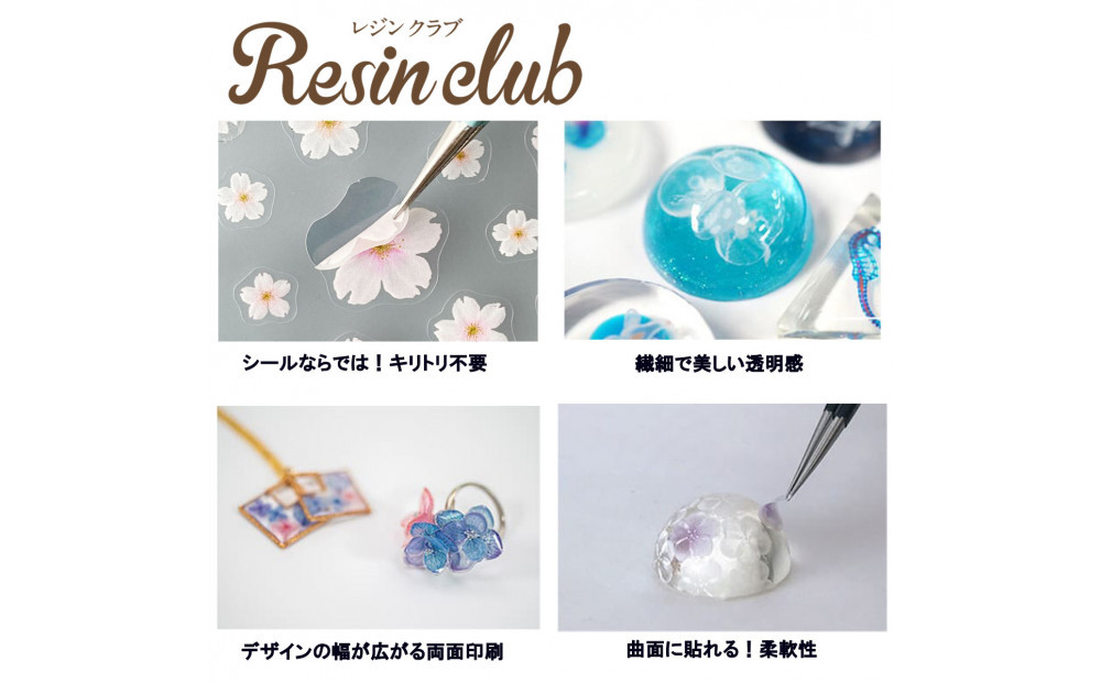 レジンクラブ レジンシート 5枚セット 【シマエナガ】両面タイプ シール
