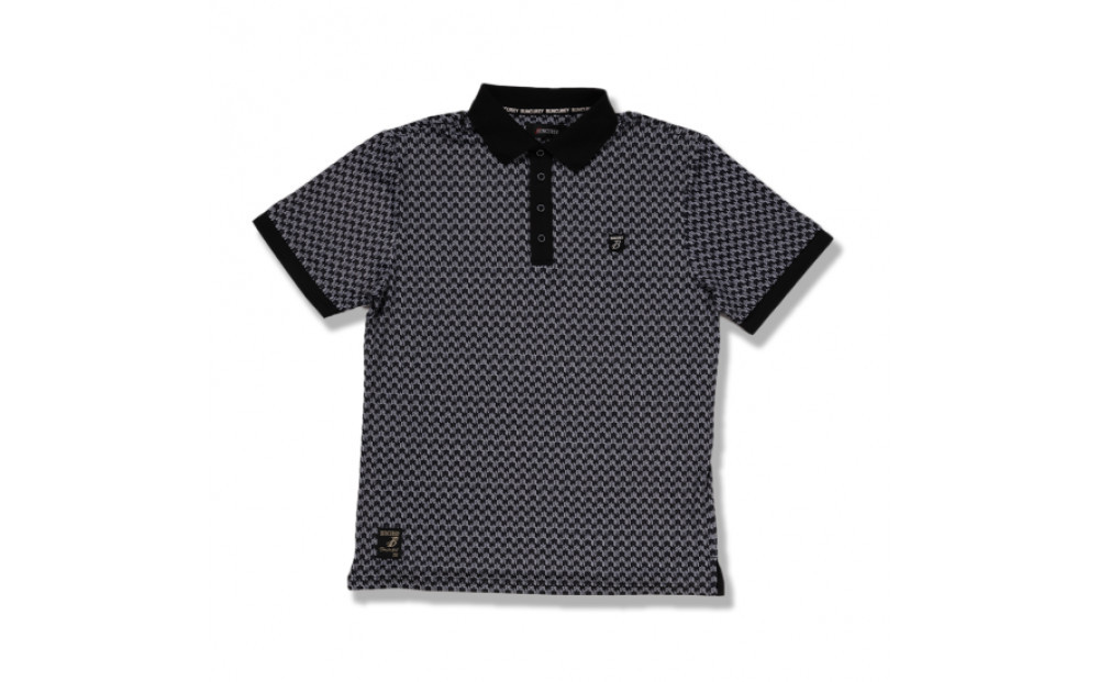 BUNCUREY　ゴルフウェア　モノグラム半袖ポロシャツ（BM23SS-01-006）ブラック／サイズ5
