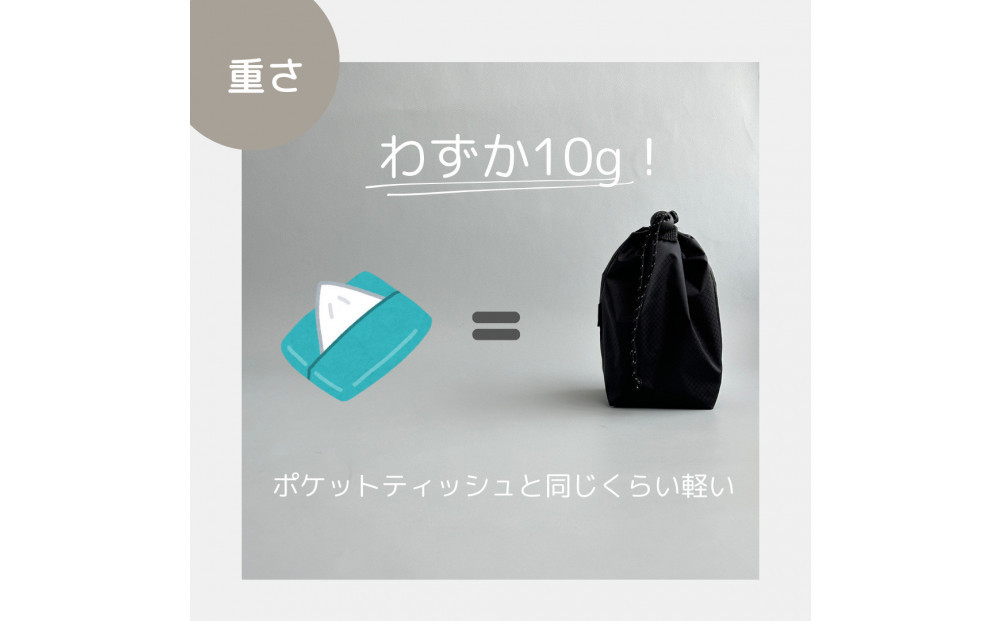 【XS 0.5L・黒】　手のひらサイズの軽量ナイロン巾着袋
