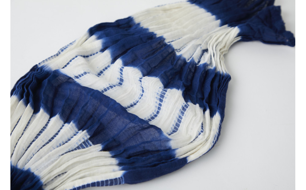 有松・鳴海絞り ストール　-鎧段絞り-【藍染が風にゆれる日本遺産のまち有松寄附金専用】