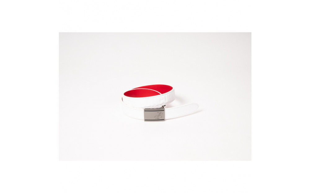 BUNCUREY　ローラーバックルベルト（BM23SS-08-023）〈ホワイト〉