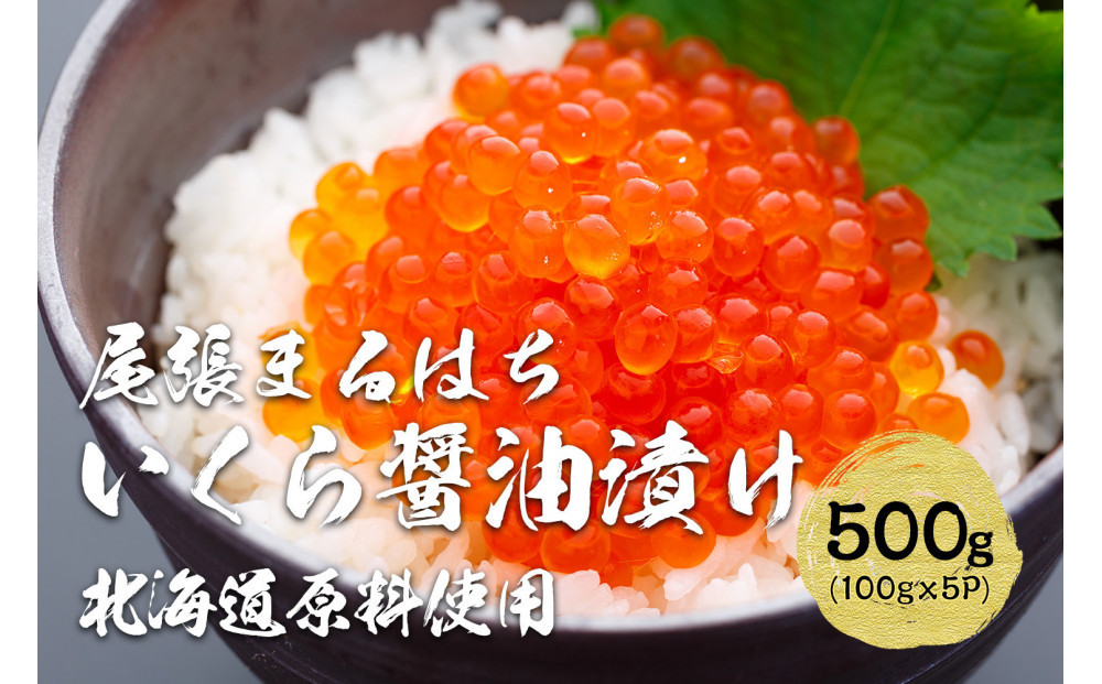 いくら 醤油漬け 500g (100g×5P) 北海道 秋鮭卵 化粧箱入 冷凍 尾張まるはち | いくら イクラ いくら醤油漬け 冷凍 北海道産 鮭卵 醤油漬け 化粧箱入り 贈答用 高級 グルメ 人気 おすすめ 海鮮 魚卵 送料無料