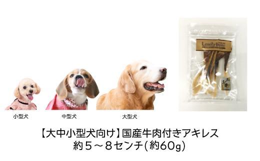 精肉店がこだわった【大中小型犬向けおやつ】国産牛肉付きアキレス 70g　無添加 手作り