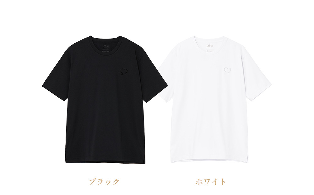 【ホワイト LL】ReFa バイタルテック コンフォートジャージー クルーネックTシャツハートコレクション　Aira#3 mono