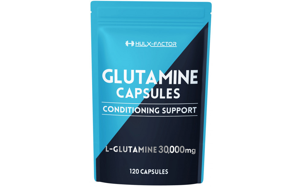 ハルクファクター グルタミン カプセル 120粒 植物性 低臭製法 純度 100% サプリメント 錠剤