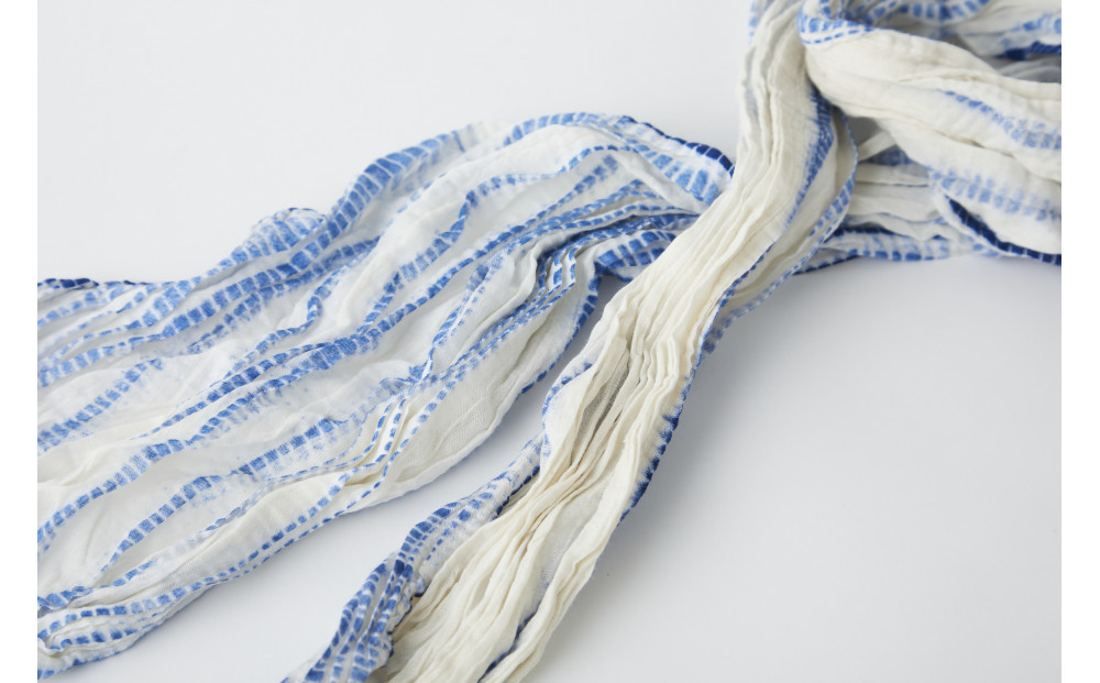 有松・鳴海絞り ストール　-柳絞り-【藍染が風にゆれる日本遺産のまち有松寄附金専用】