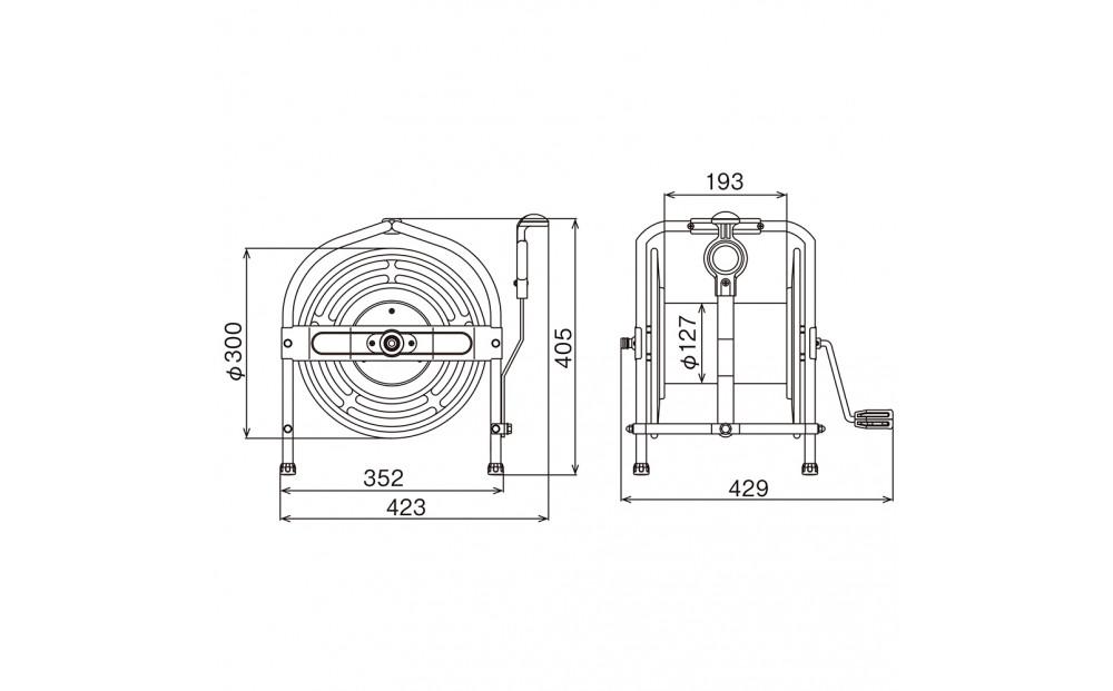 テツノホースリール 塩ビホース21m レバーノズル付 HSA-20N＜オレンジ＞