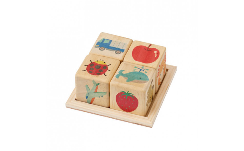 ＭＯＣＣＯ　森の六面体パズル（仲間あつめ）木製玩具 木のおもちゃ 対象年齢18ヶ月から