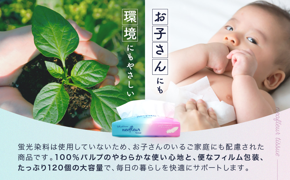 ソフトパックティッシュ　5個パック（コンパクト）×24セット(120個） フィルム包装 ティッシュペーパー 箱なし