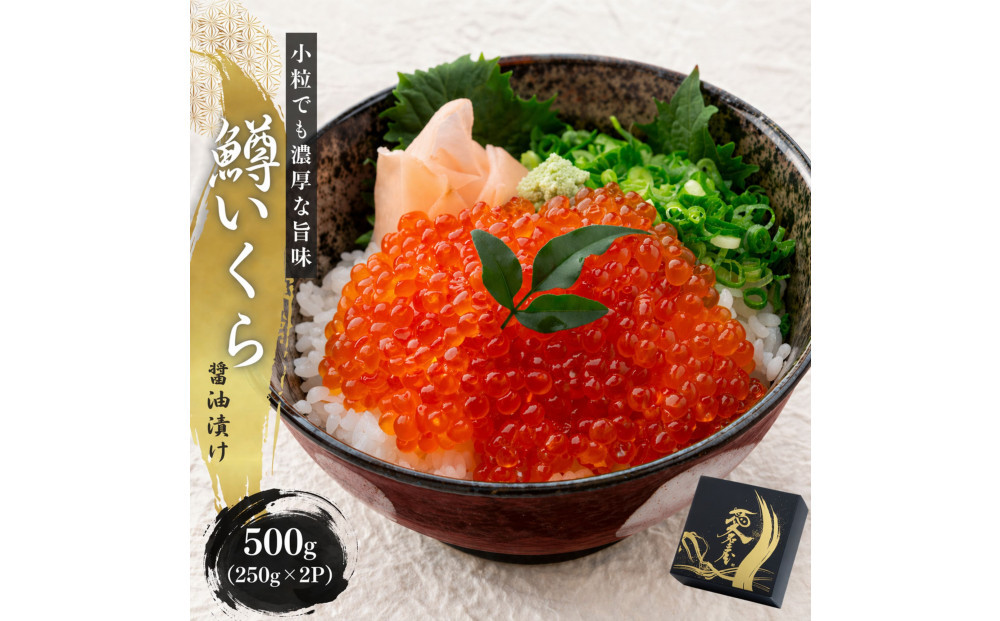 いくら 醤油漬け 500g(250g×2P)  小分け  鱒の卵 化粧箱入り 愛名古屋 | いくら イクラ いくら醤油漬け 冷凍 鱒卵 醤油漬け 化粧箱入り 贈答用 高級 グルメ 人気 おすすめ 海鮮 魚卵 送料無料