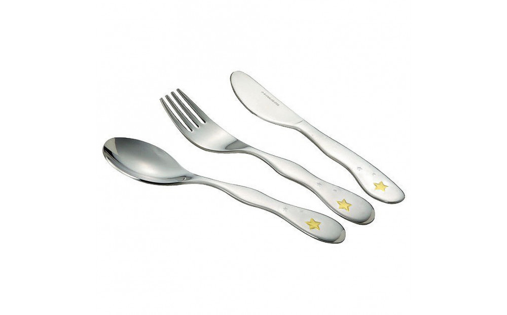 ナルミ クラウンキッズ カトラリー3点セット(シャイニングスター) 14cm SK596-10