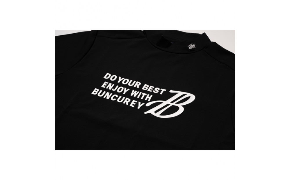 BUNCUREY　ゴルフウェア　バイカラー半袖モックネック（BM23SS-02-007）ブラック／サイズ4