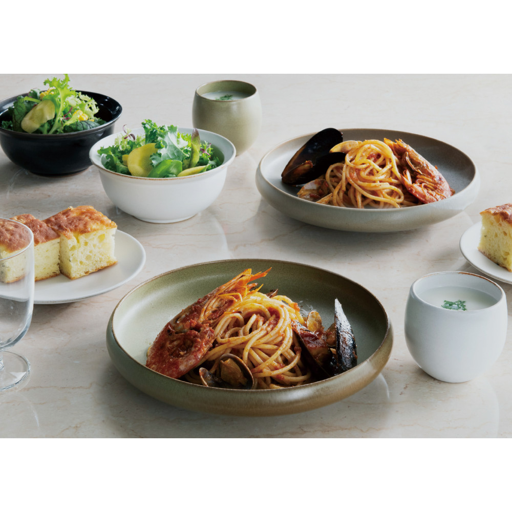 Tableware Deep Bowl Curveペアセット18cm 藍墨