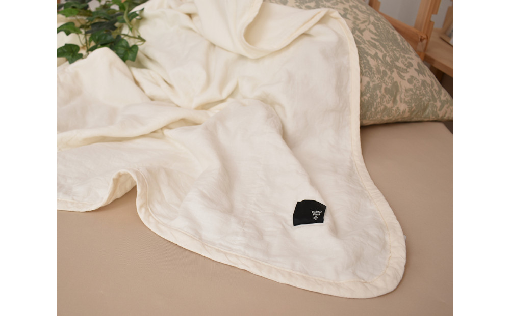 5重ガーゼキルトケット　シングル（ナチュラル・アイボリー）