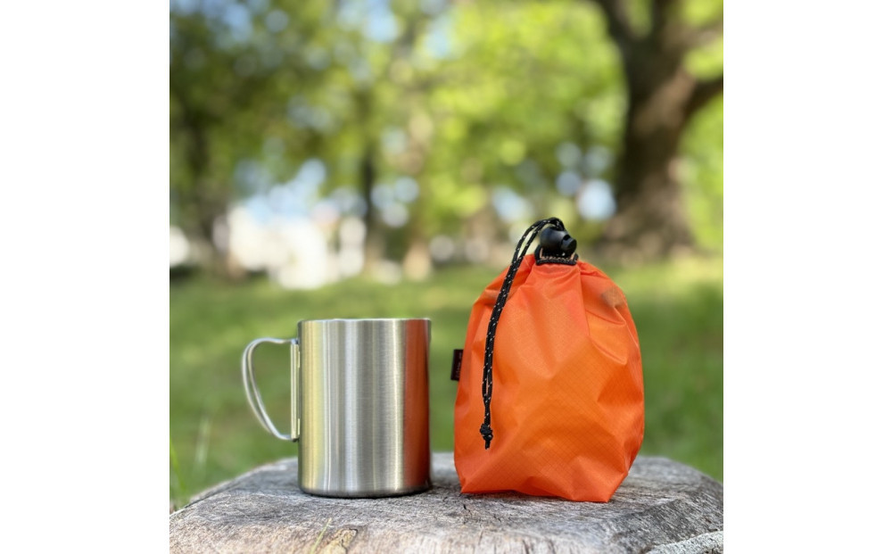 【XS 0.5L・オレンジ】　手のひらサイズの軽量ナイロン巾着袋