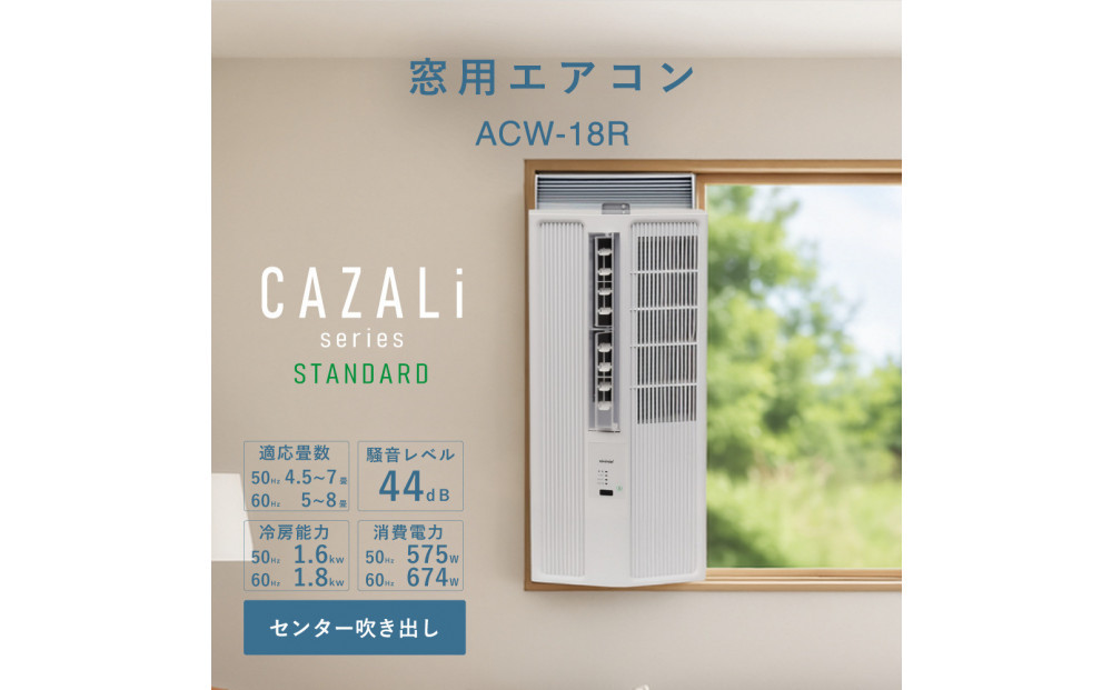 トヨトミ　窓用エアコン　「ACW-18R」冷房　ドライ　送風　工事不要　4.5～8畳用