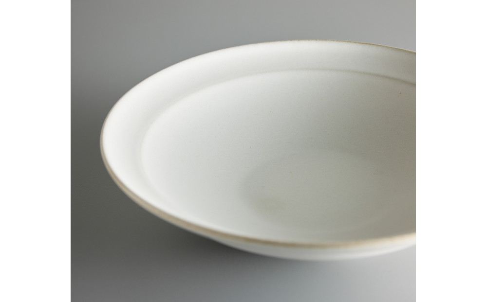 Tableware Shallow Bowl Rimペアセット21cm 乳白