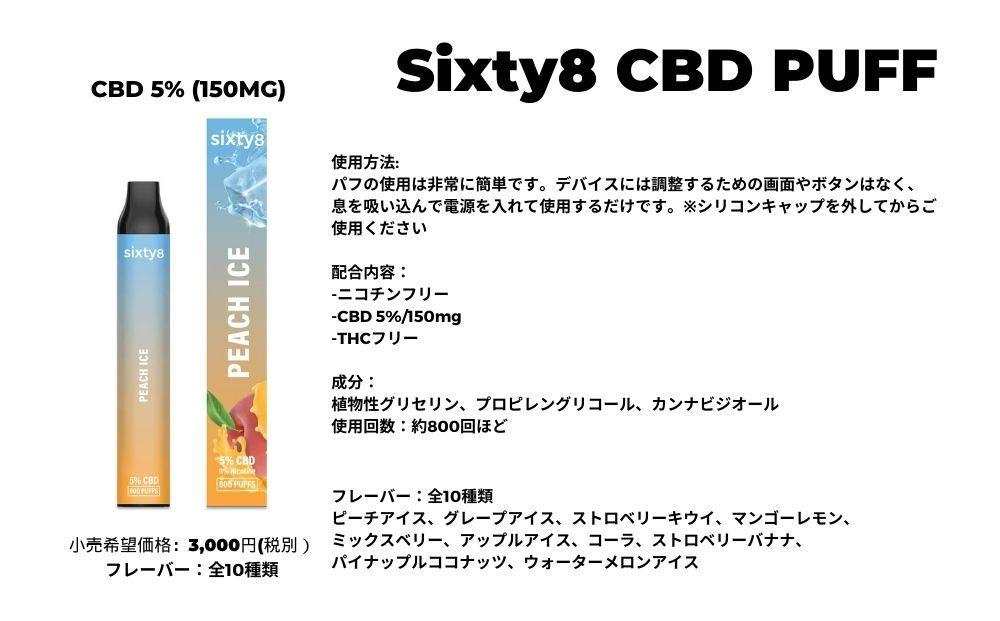 Sixty8 - CBD PUFF 5本 Aセット