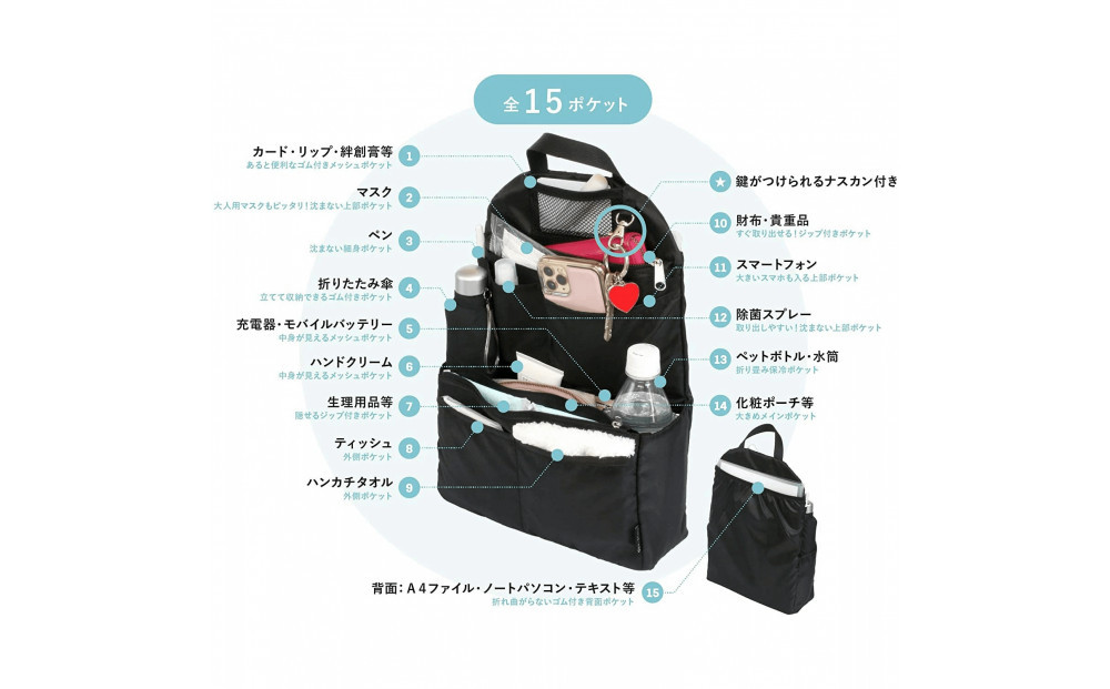 Y-Style 収納力がすごい！バッグインリュック【ブラック】
