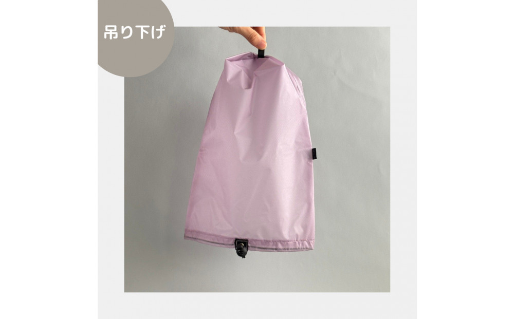 【M・3L・ラベンダー】　大きめナイロン巾着袋　スタッフバッグ　スタッフサック　バッグインバッグ　着替え袋