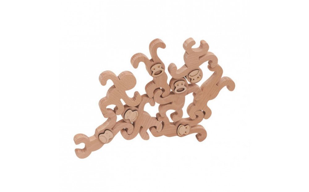 木のおもちゃ  ＭＯＣＣＯ ぶら下がりお猿だョ！全員集合 木製 知育  日本製 プレゼント お祝い 対象年齢3歳から