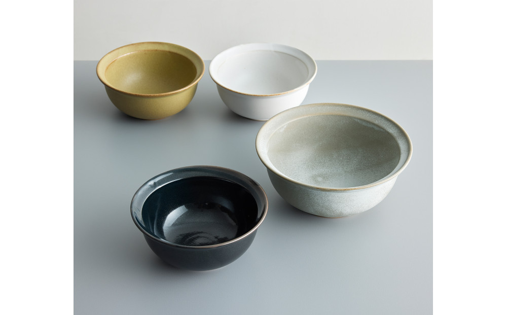 Tableware Deep Bowl Rimペアセット14cm 鶯