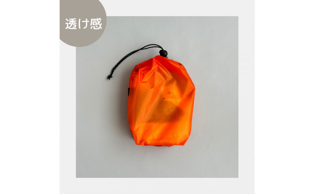 【S 1.5L・オレンジ】　キャンプで大活躍！トイレットペーパーホルダー 小さめナイロン巾着袋 シンプル巾着