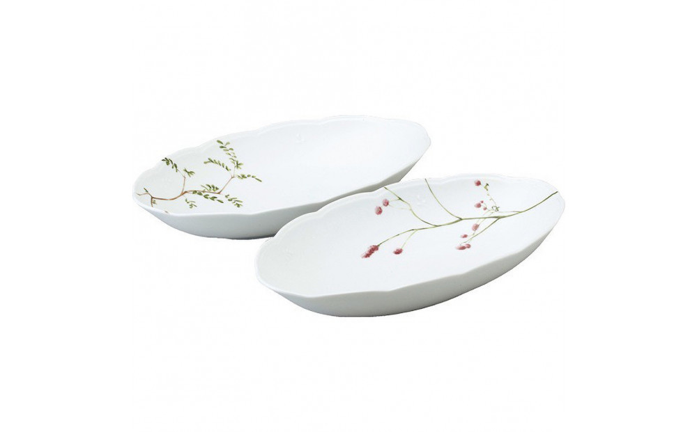 ナルミ 里花暦 ゆったりオーバルボウルセット 32cm 2人用 40912-33085