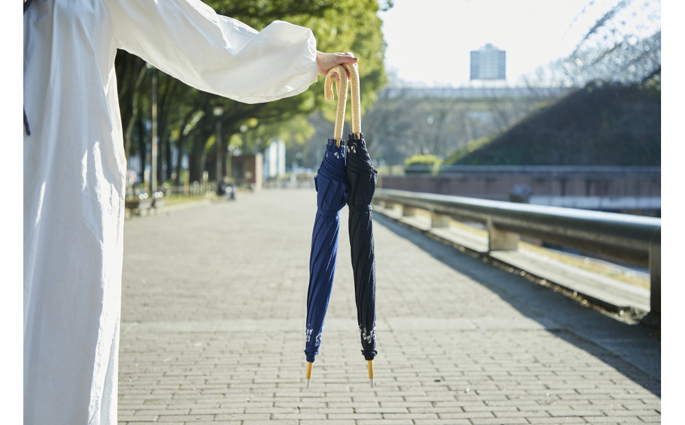 有松・鳴海絞り 日傘B（黒色）-蜘蛛絞り-【藍染が風にゆれる日本遺産のまち有松寄附金専用】