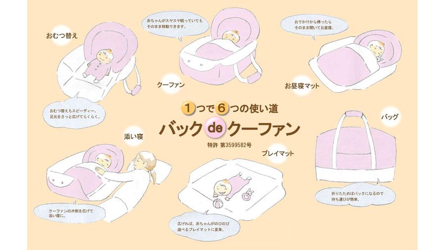 洗える授乳クッション付き バッグdeクーファン エトワール ベージュ