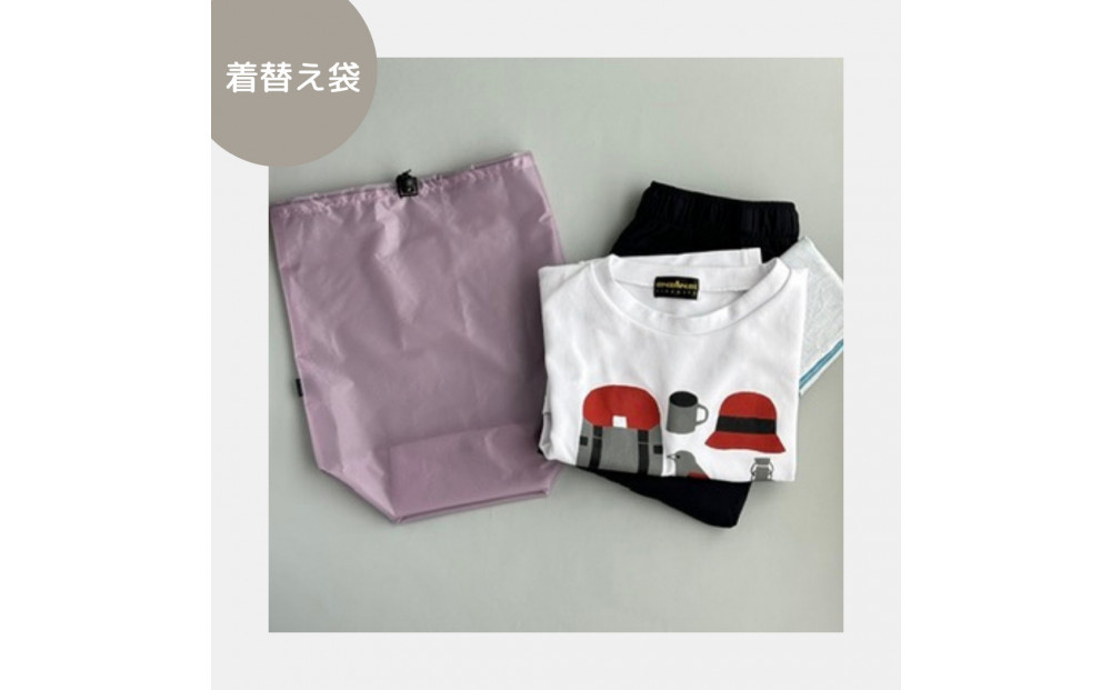 【L・5L・薄紫】 大きめナイロン巾着袋　スタッフバッグ　スタッフサック　バッグインバッグ　着替え袋