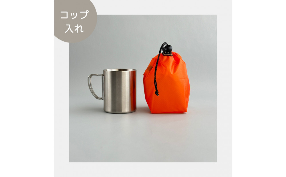 【XS 0.5L・オレンジ】　手のひらサイズの軽量ナイロン巾着袋