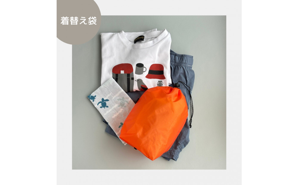 【M・3L・オレンジ】　大きめナイロン巾着袋　スタッフバッグ　スタッフサック　バッグインバッグ　着替え袋