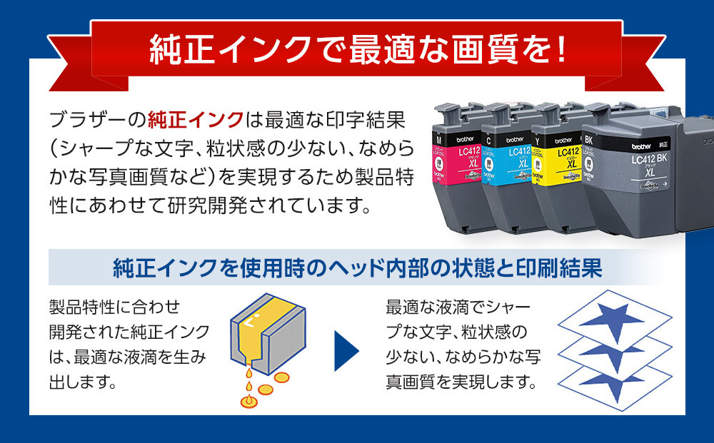 【ブラザー　純正インクカートリッジ　大容量】LC412XL-4PK