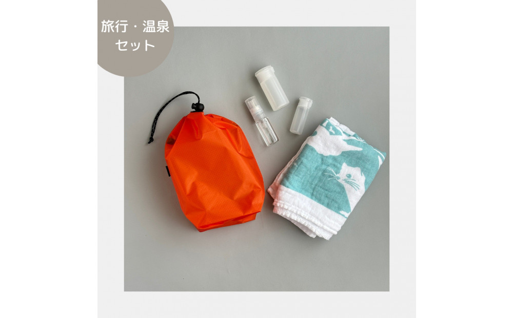 【S 1.5L・オレンジ】　キャンプで大活躍！トイレットペーパーホルダー 小さめナイロン巾着袋 シンプル巾着