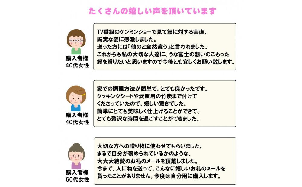 【全４回】炭焼うな富士 国産特大青うなぎ長焼二尾入り　定期便