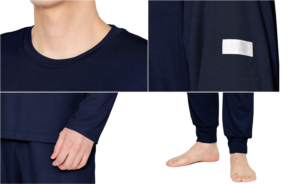 【ネイビー LLサイズ】リファ バイタルテック モイストスムース ロングスリーブプルオーバー/MEN