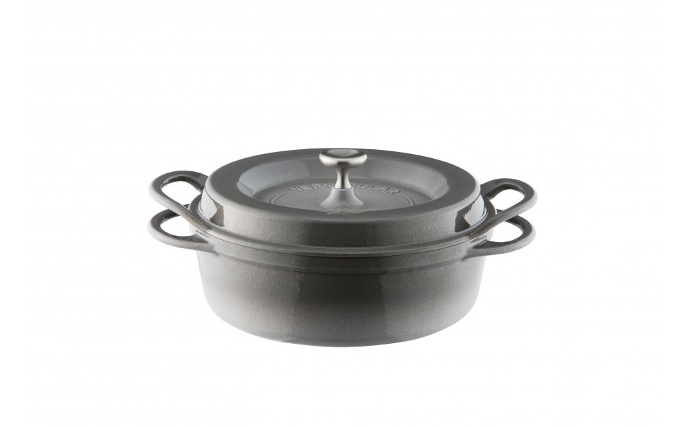 オーブンポットラウンド 22cm 浅型　シェフモデル　【パールグレー】