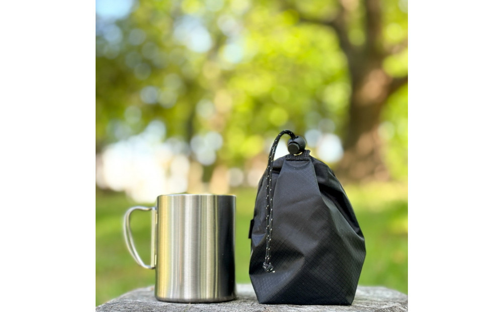 【XS 0.5L・黒】　手のひらサイズの軽量ナイロン巾着袋