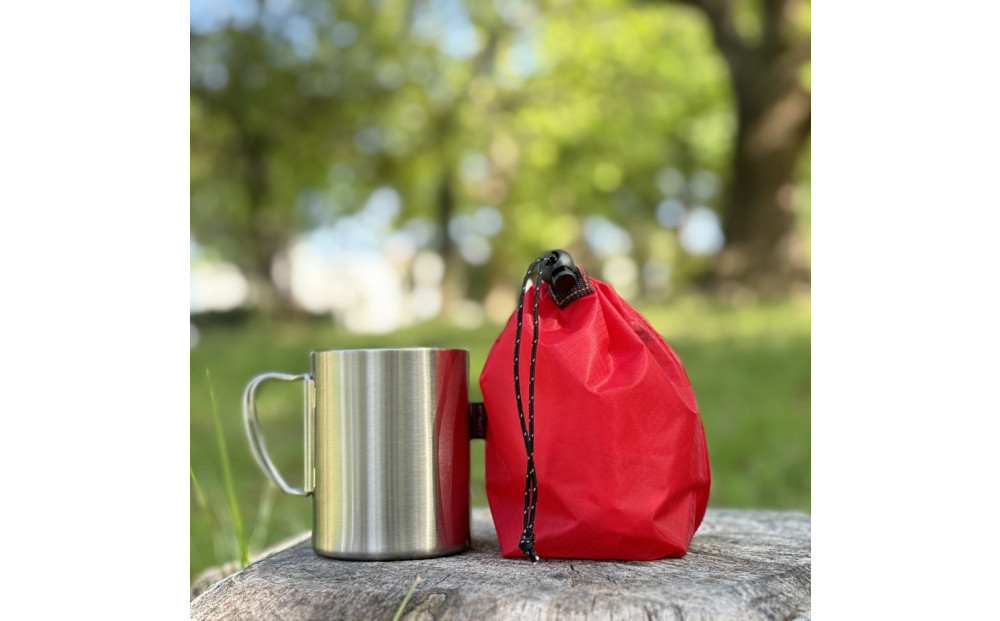 【XS 0.5L・赤】　手のひらサイズの軽量ナイロン巾着袋