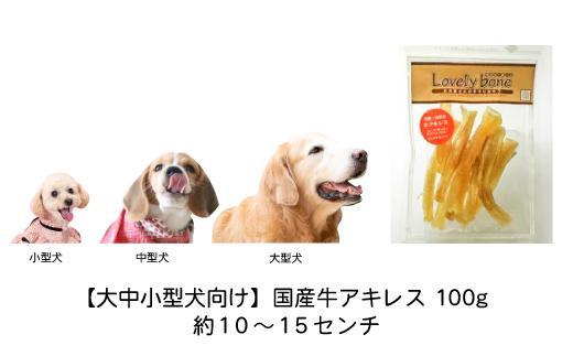 【大中小型犬向け】国産牛アキレス　100g　無添加 手作り