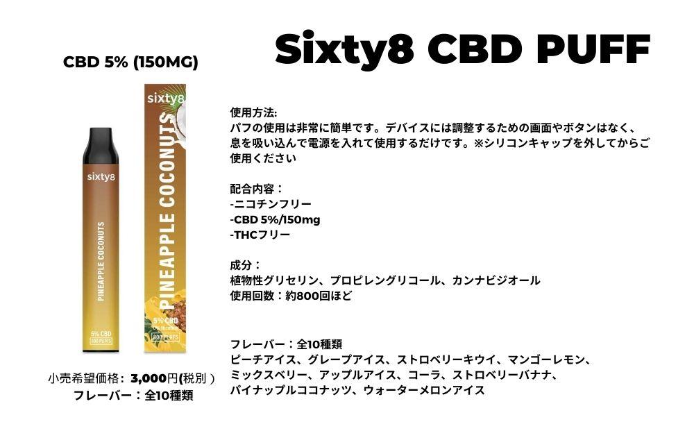 Sixty8　CBDパフ 3本 Bセット