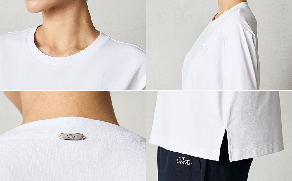 【ホワイト LL】ReFa バイタルテック コンフォートジャージー クルーネックTシャツハートコレクション　Aira#3 mono