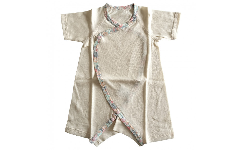 オーガニックコットンベビー肌着２種＆バスローブセット(ピンク)